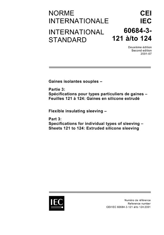 Cover IEC 60684-3-121:2001